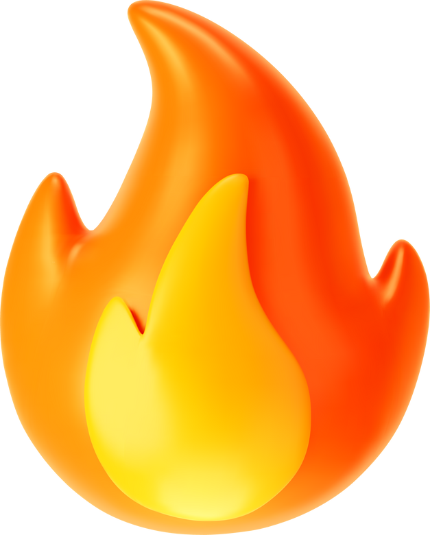 3d fire flame icon